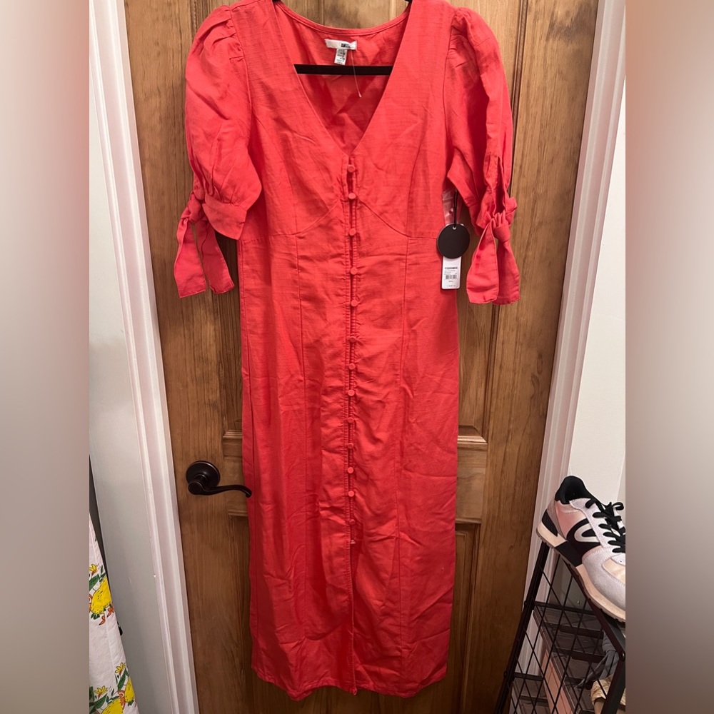 Amuse society red linen dress